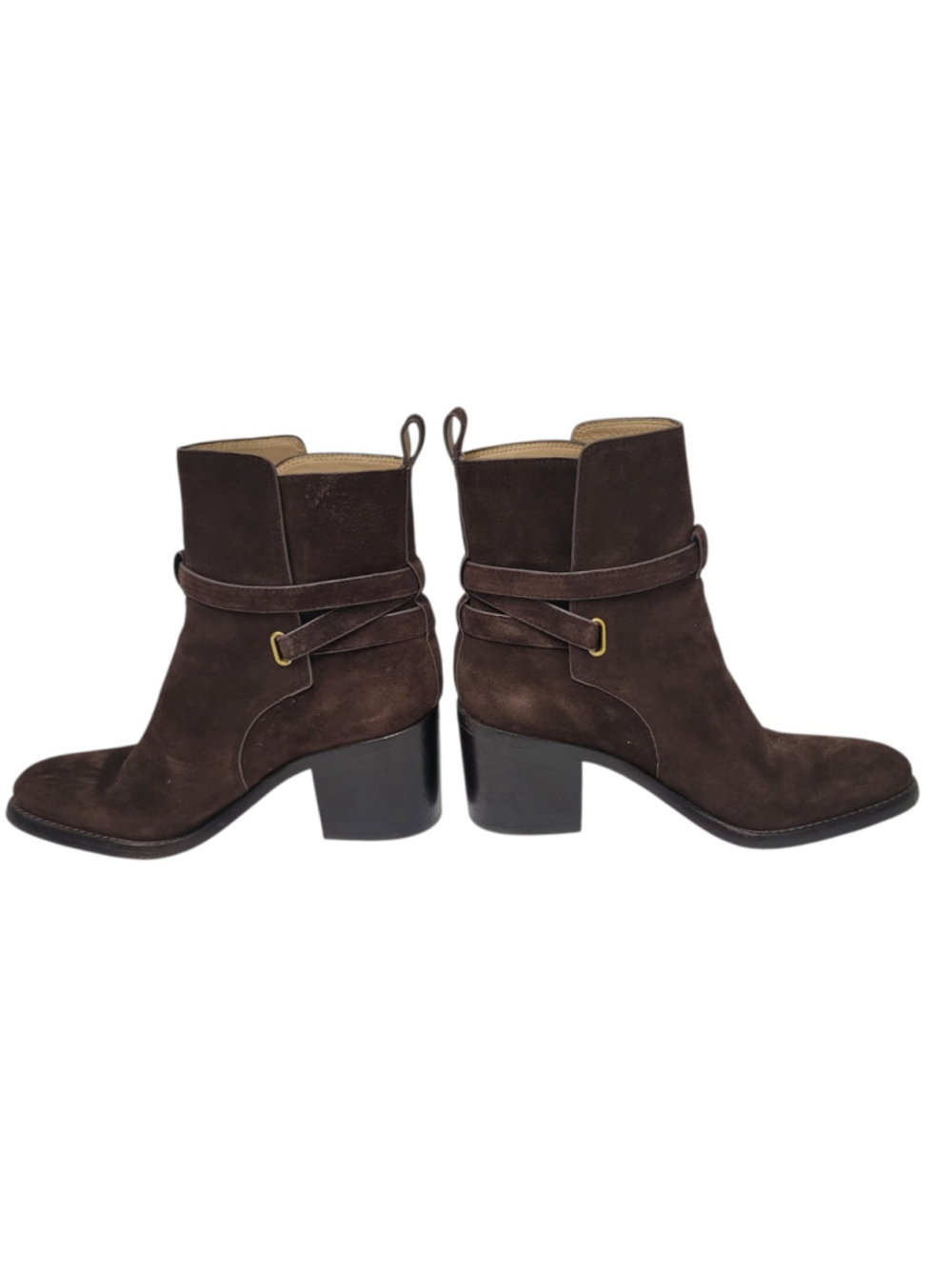 VERONICA BEARD Women's Sohelia Suede Ankle Brown Bootie CHELSEA BLOCK Size 8.5M